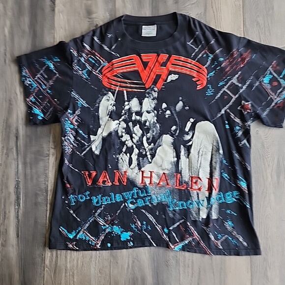 Vintage 1991 Van Halen For Unlawful Carnal Knowledge All Over Print T Shirt XL - Picture 1 of 3